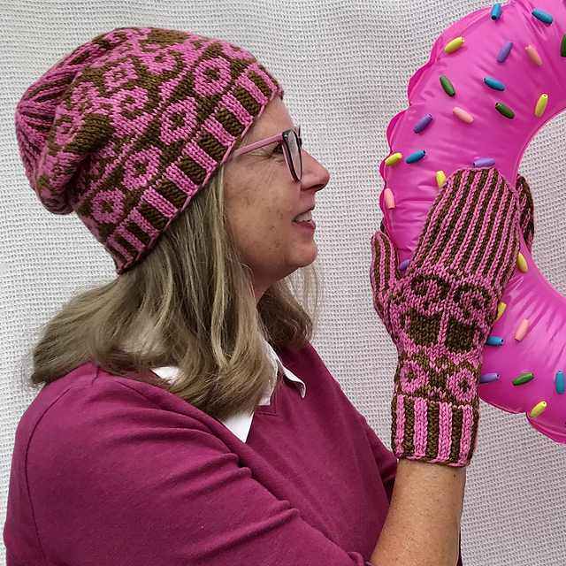 Coffee and Donuts Hat and Mittens