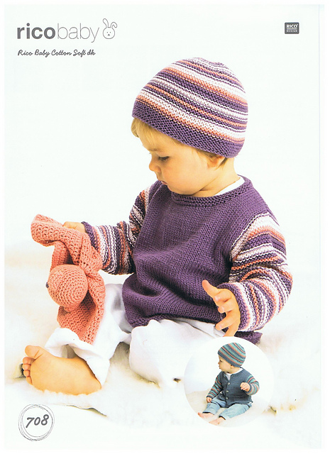 Baby pullover sweater & hat