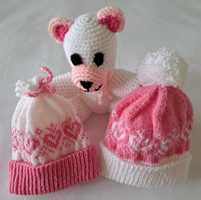 Pretty in Pink Hearts Hat