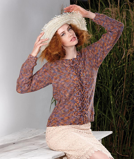 2030 - Ladies Sweater with Cables