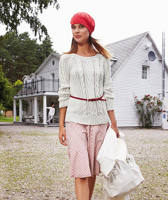 S8067 Ladies Cable Sweater