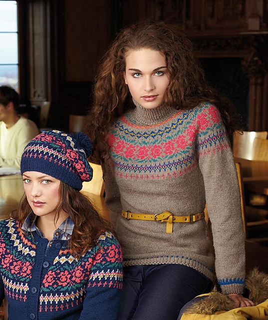 S8220A Pullover with Fair Isle Yoke