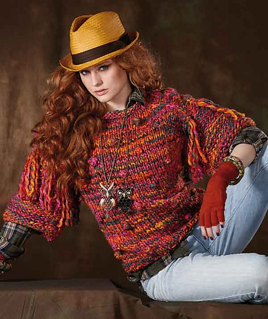 2150 Bobble and Fringe Pullover
