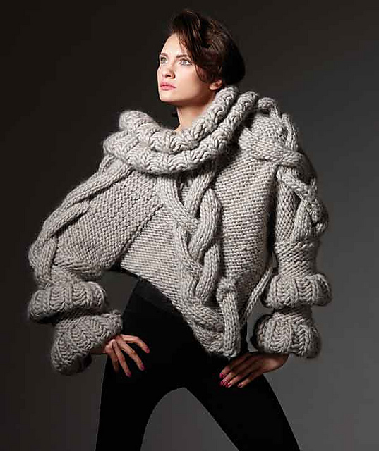 2160 Cabled Poncho Sweater