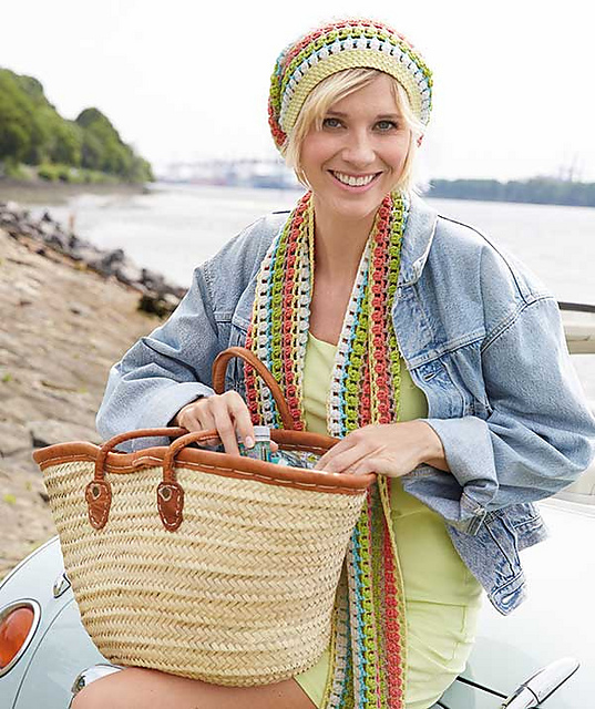 S8807 Crochet Scarf and Hat