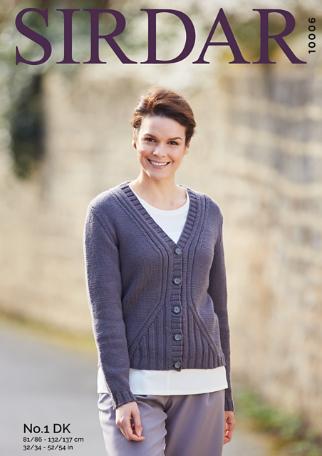 V Ribbed Cardigan 10006
