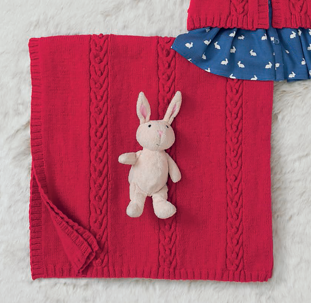 Baby Girl's Hooded Jacket and Blanket 4687