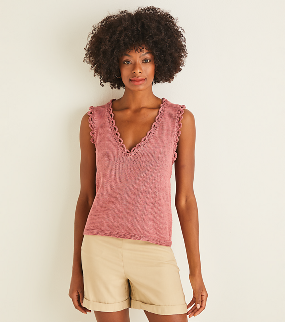 Lace Trim Top 10116