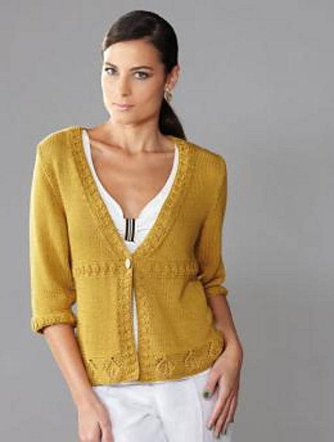 1841 - Ladies Leaf Pattern Cardigan