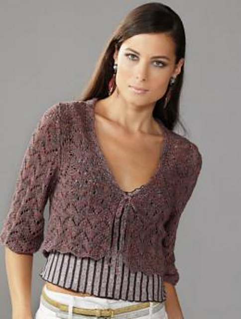 Ravelry: 1843 - Ladies Lace Cardigan pattern by Sarah Hatton