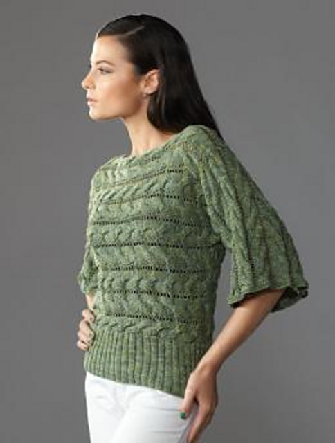 1845 - Ladies Cable Sideways Sweater