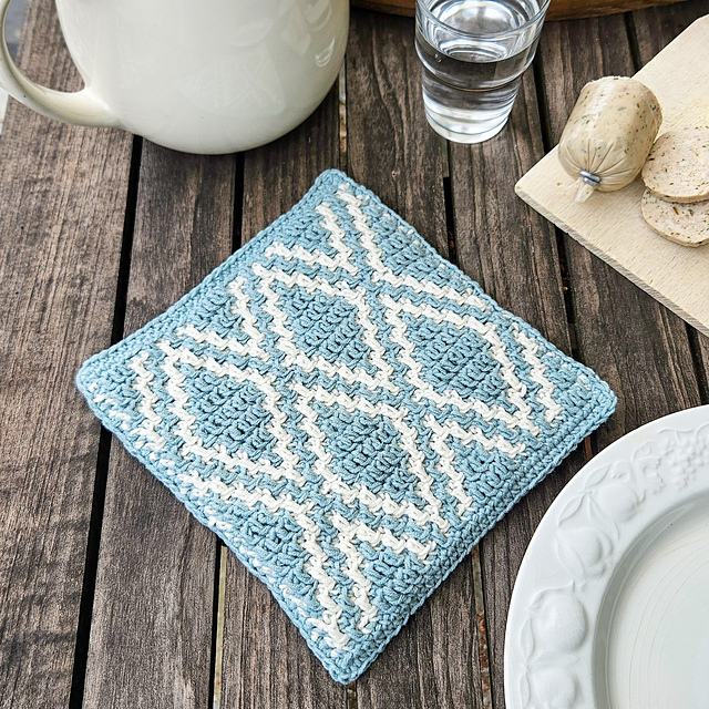 Manique au crochet mosaïque