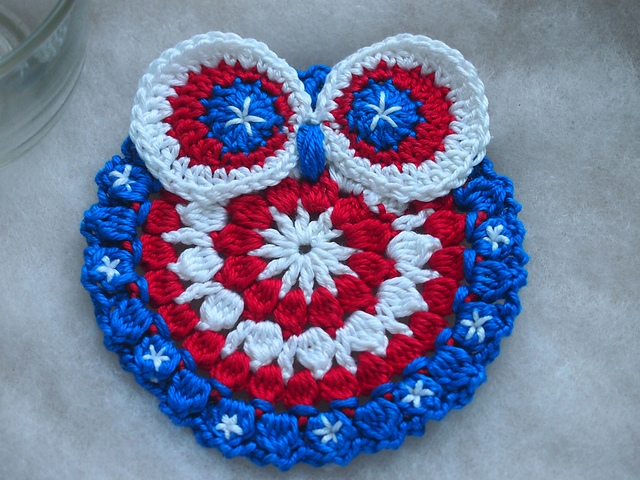 4th of July Owl Сoaster