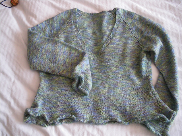 Raglan Pullover with Ruffle Edges