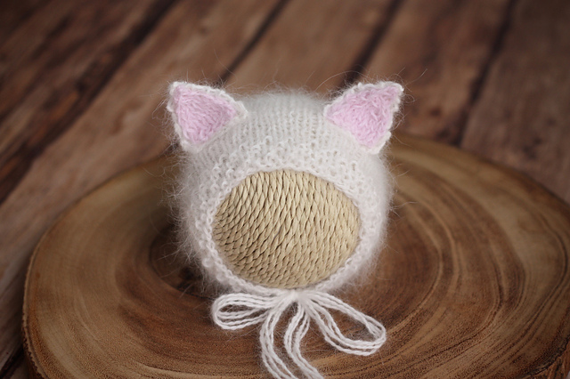 Newborn Angora Kitty Bonnet