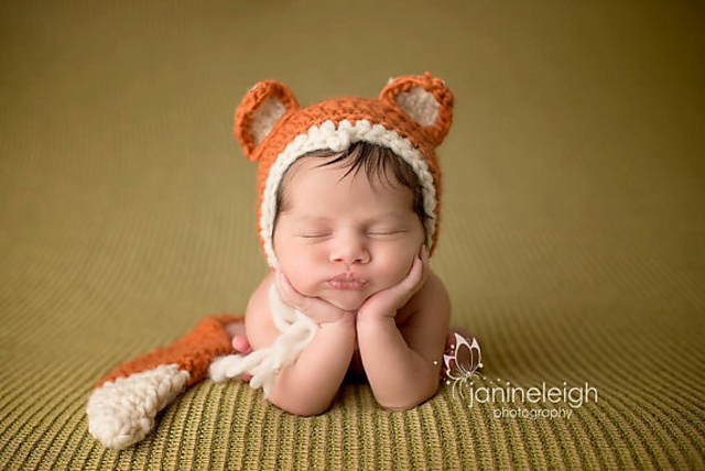 Newborn Fox Bonnet and Tail