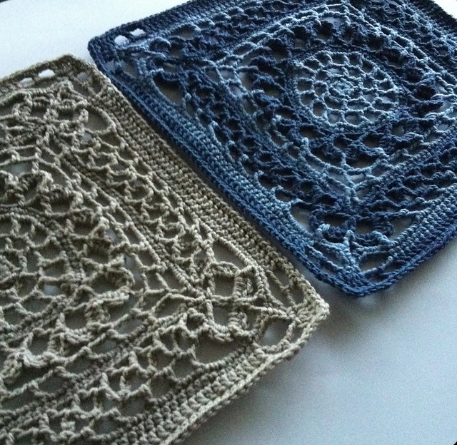 Victorian Hearts 12" Afghan block
