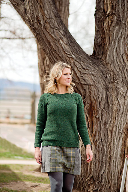Embossed Leaves Pullover