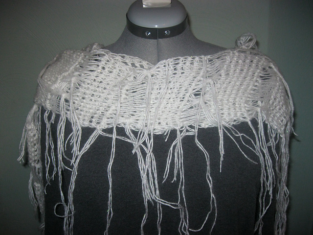 Tunisian White Swan Scarf