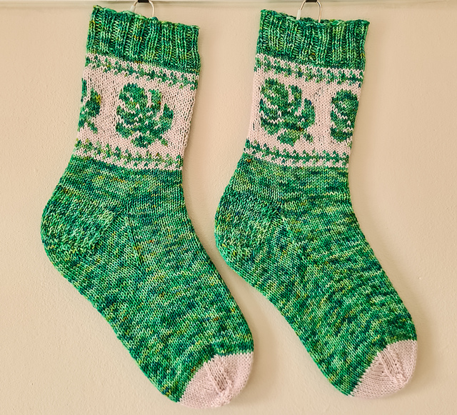 Ravelry: Monstera Socks pattern by Melia Knits