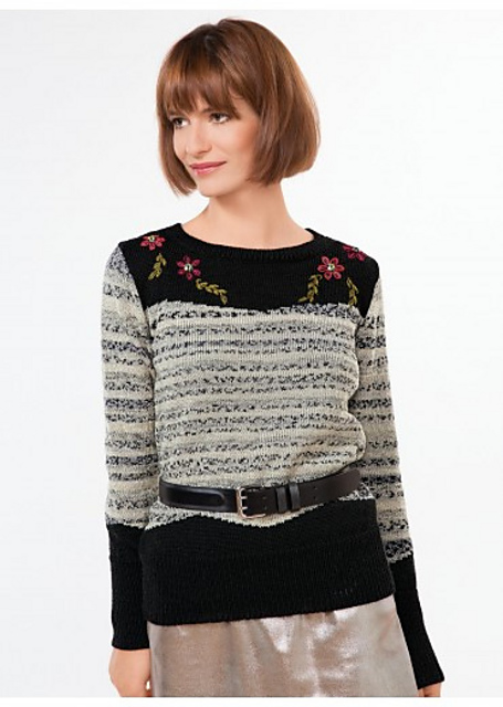 404 Pull Brodé col rond - M0176