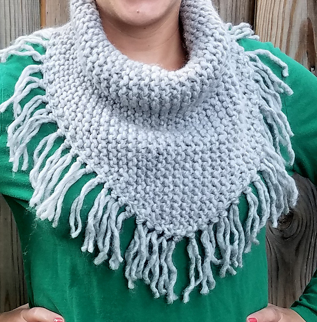 Bulky Fringed Bandana Cowl