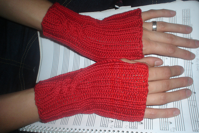 cherry bomb wrist warmers