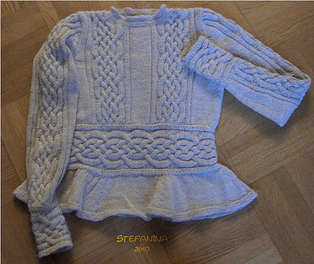 08 Cable Sweater with Peplum
