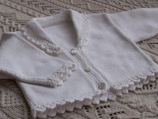 Cardigan with Lace Edging
