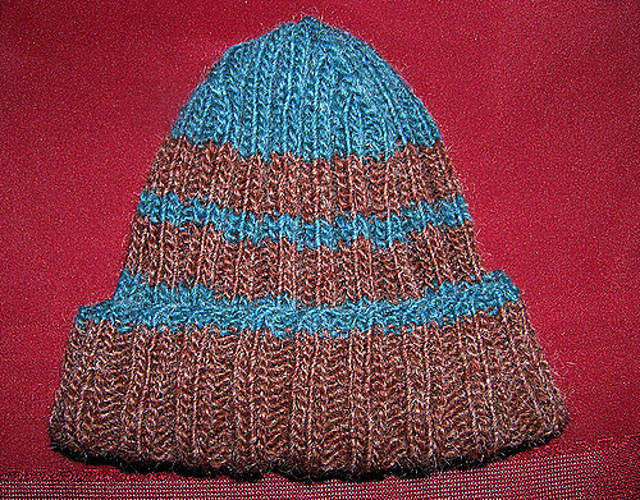 2×2 Rib, Scrap-Striped Cap