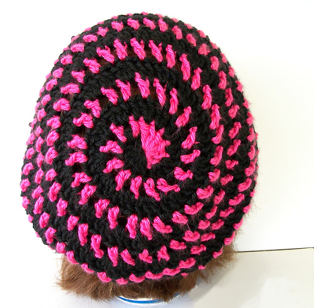 Spiral Stripes Slouch Hat Semi Lacy