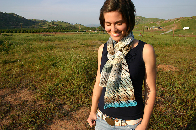 Tunisian Lace Summer Scarf