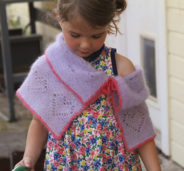Tunisian Girls Shawl - Molly's Heart Shawl