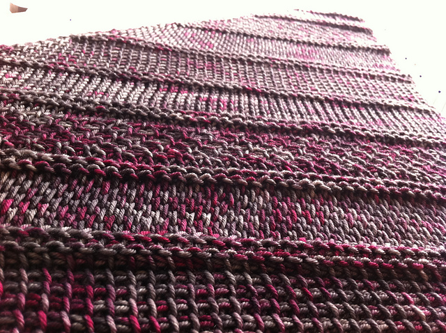 Tunisian Bias Sampler Shawl