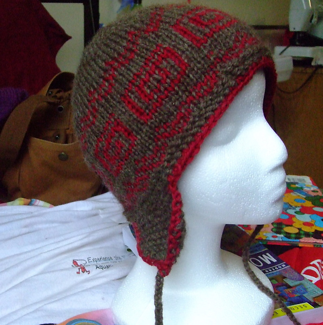 Geometric Spirals Earflap Hat