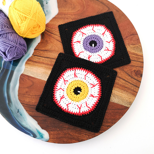 Halloween Eyeball Granny Square
