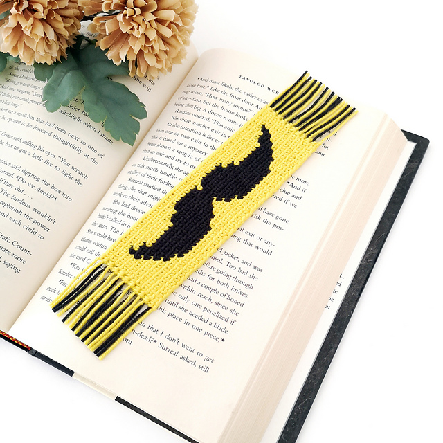 Moustache Crochet Bookmark