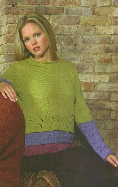 Color Block with Lace Pullover