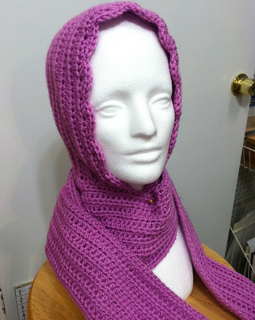 Hooded Crochet Scarf