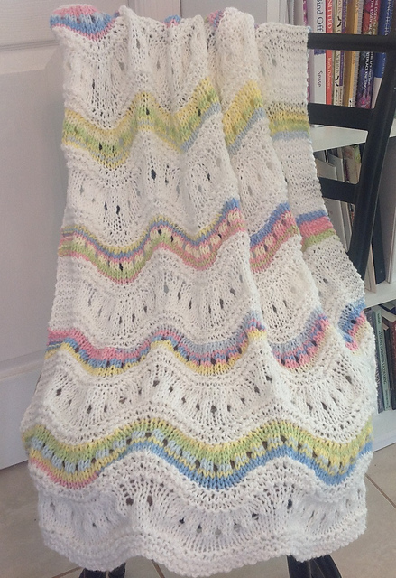 Wavy Eyelet Afghan 2 ways