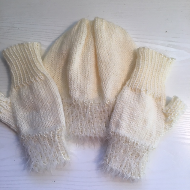 Fuzzy Hat & Wrist Warmer Set