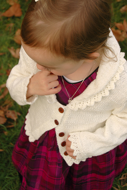 Cardigan with Lace Edgings
