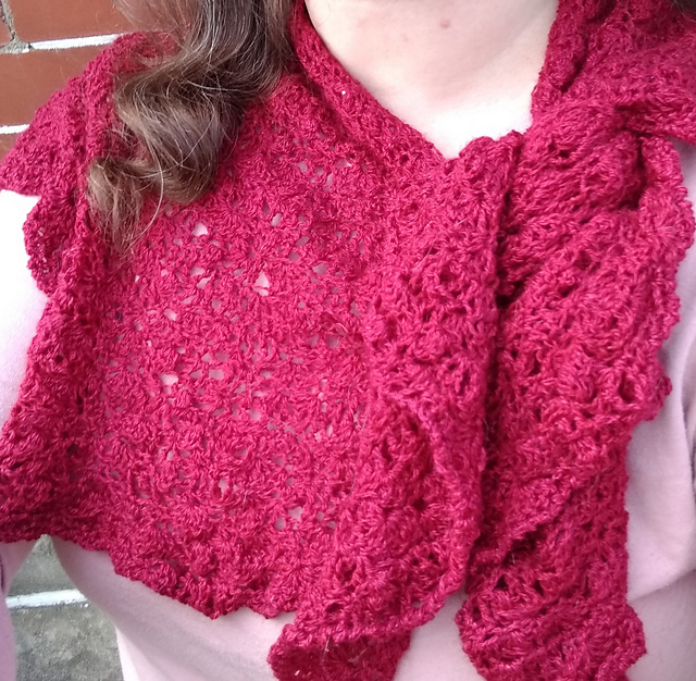 Random Stitch Crescent Scarf