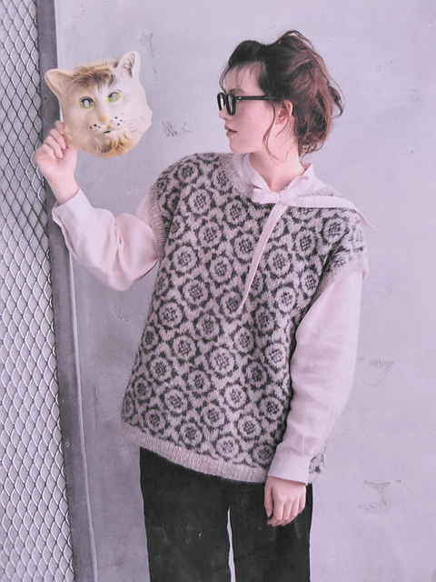 C,D. Fairisle Back-open Vest