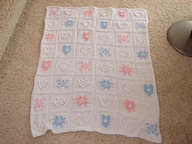 Snowflake and Heart Baby Throw