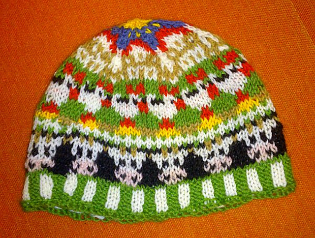 Cow farm kids beanie