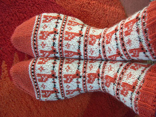 orange giraffe sock knitting instruction size 38/39