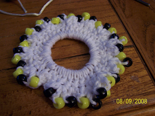 Beaded Shells Scrunchie
