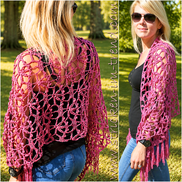 Crochet Shawl PINK POISON