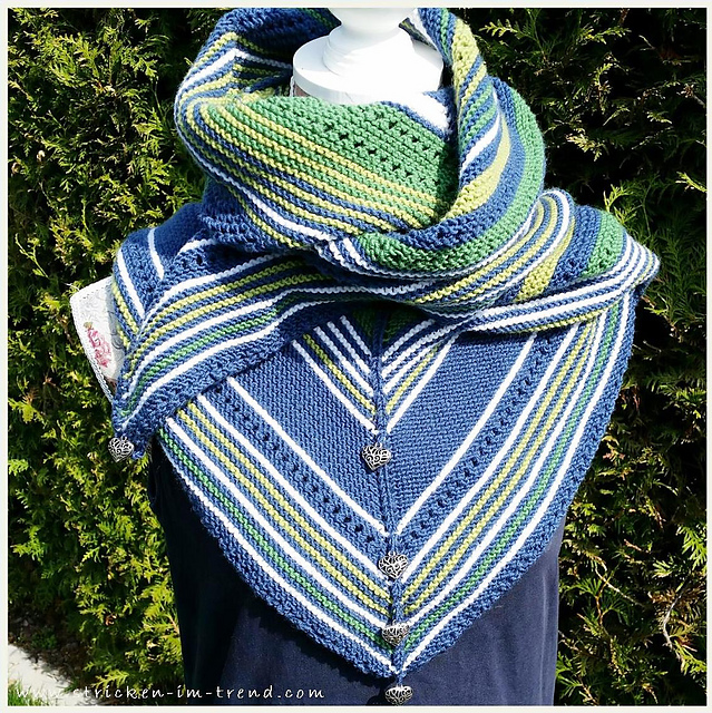 Dreieckstuch BlueGreenWhite